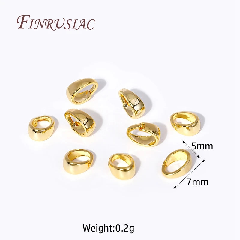 18K Gold Plated Brass Pinch Bails for Pendant Necklace Making Jewelry Findings P3 18K Real Gold Plated 100 Pieces