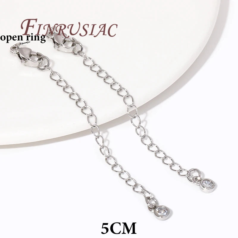 18K Gold Plated 5cm Extension Chain Lobster Clasp – DIY Jewelry Jewelry Extension Chain P3 Rhodium Plated 10 pieces