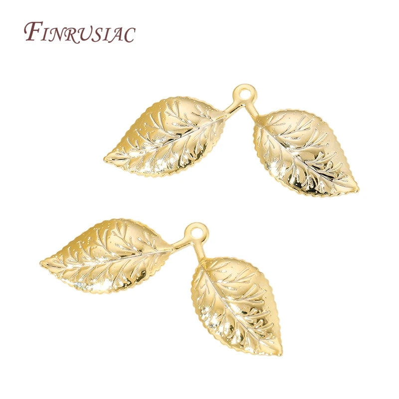 18K Gold Plated Leaf Charms & Connectors | DIY Jewelry Making Jewelry Charms Connectors P3