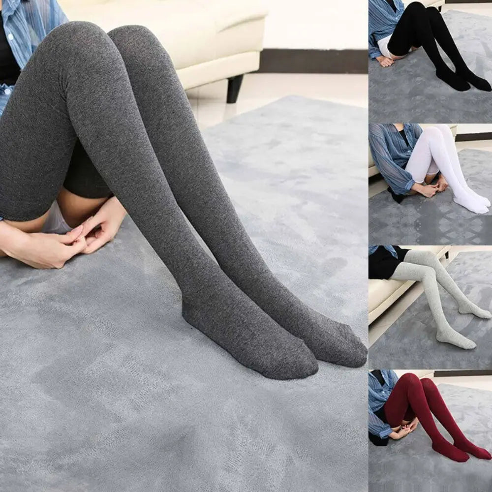 Women's Extra-Long Thigh High Over-the-Knee Cotton Stockings Thigh High Stockings P3