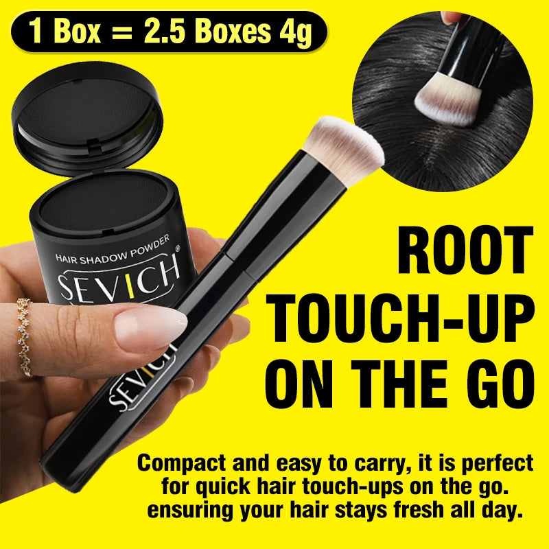 SEVICH Hairline Shadow Powder Kit with Brush – 10g Black Hairline Cover Powder P3
