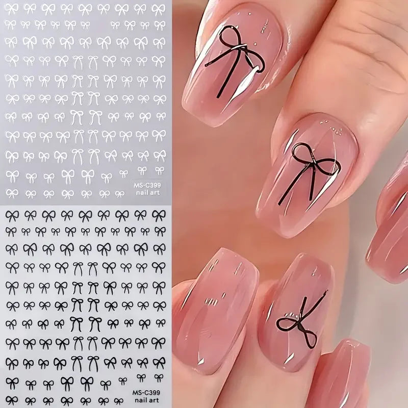 Mini Bowknot Nail Art Stickers – Lace Bow Butterfly Decals Nail Art Stickers P3