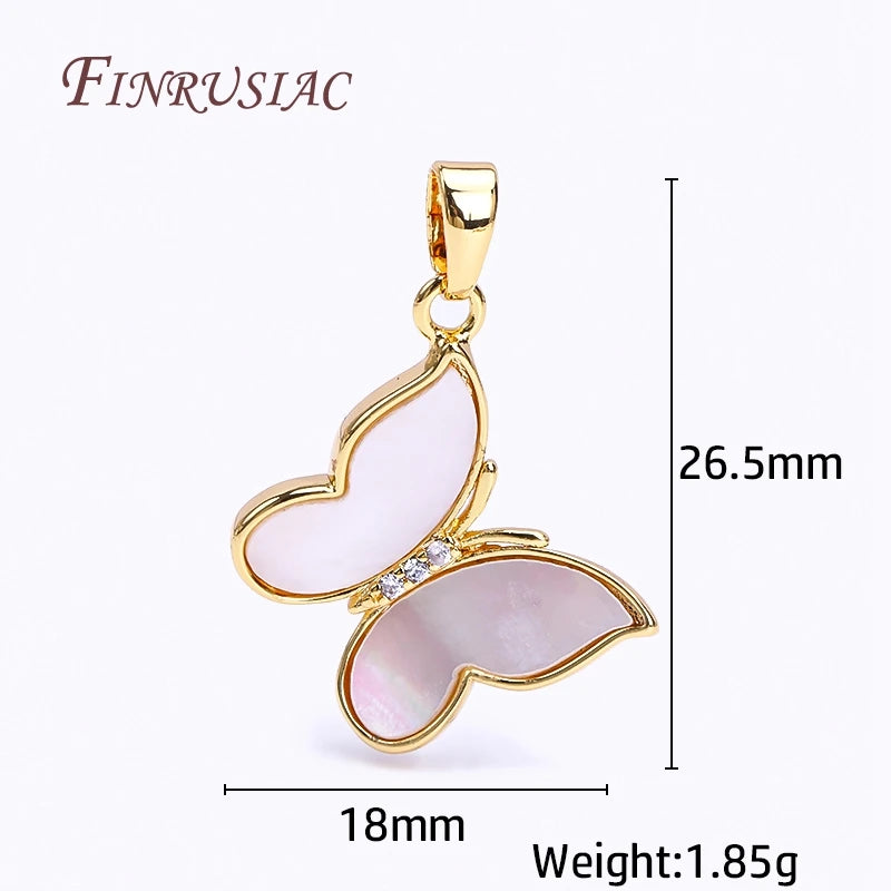 Gold Plated Zircon Butterfly Charm Pendants – DIY Jewelry Jewelry Charm Pendant P3 18K Real Gold Plated 2 Pieces