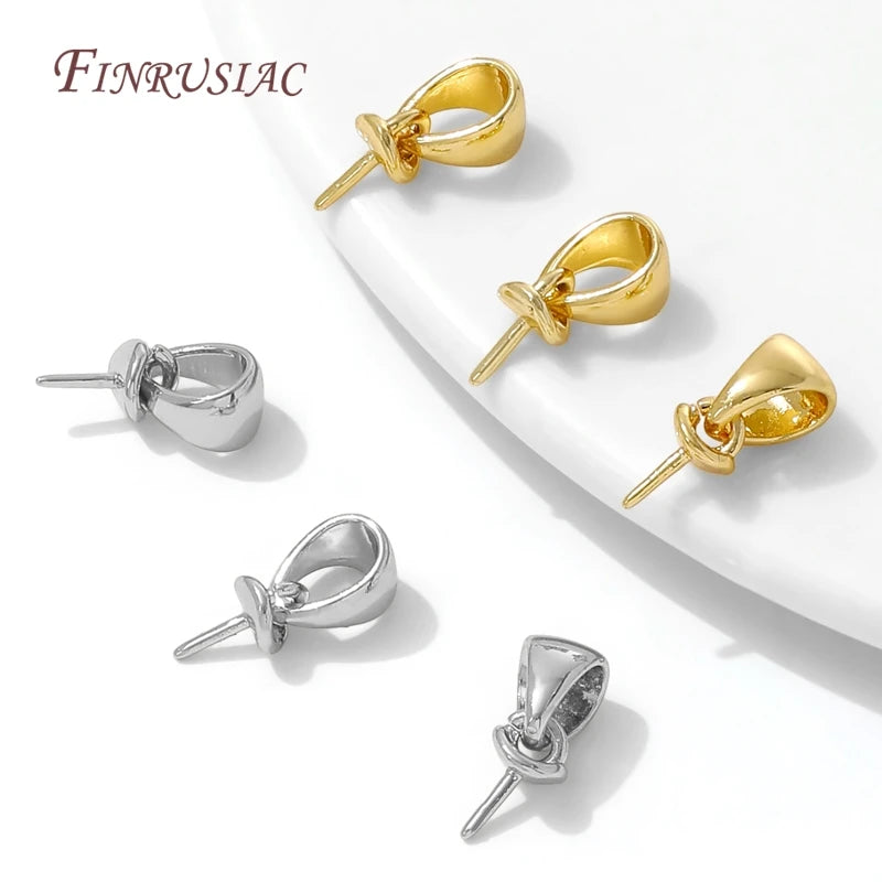 18K Gold Plated Brass Bail Pearl Mount – DIY Jewelry Findings Jewelry Bail Findings P3