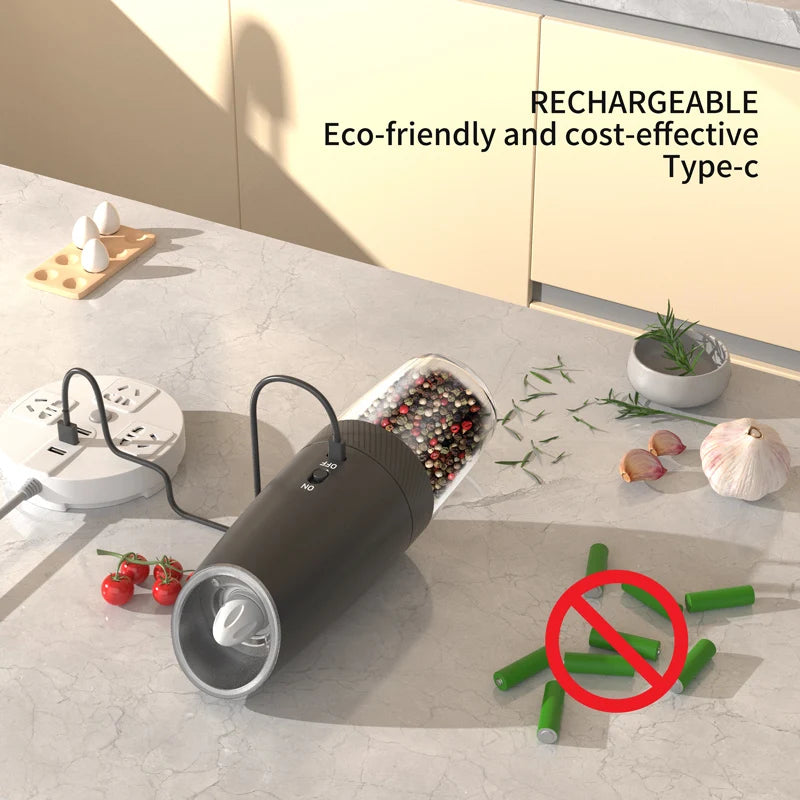 CLITON USB Rechargeable Electric Salt & Pepper Grinder Set Electric Spice Grinder P3