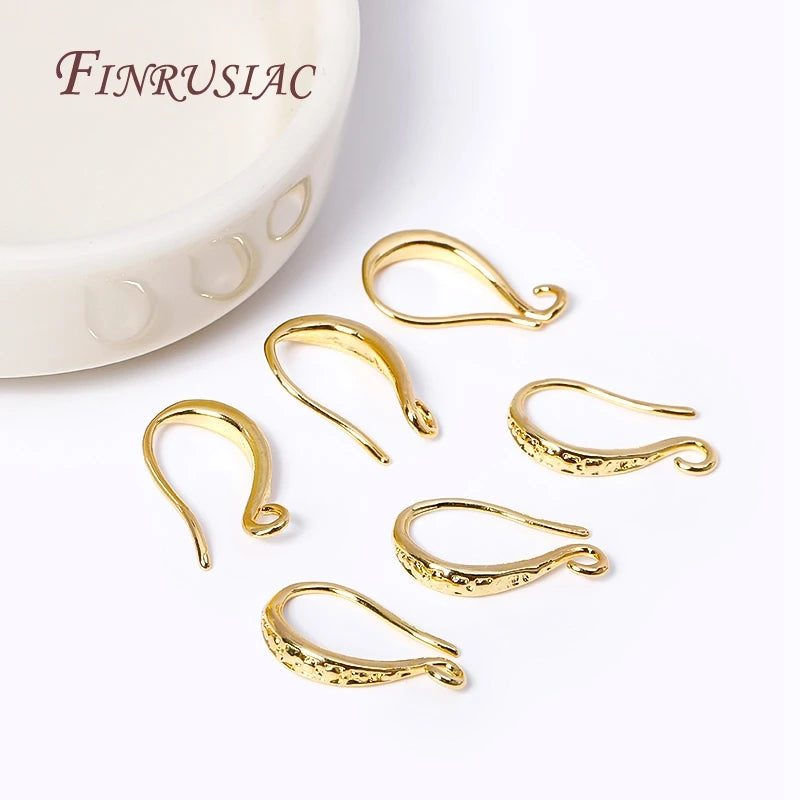 18K Gold Plated Earring Hooks with Open Loop – DIY Findings Earring Hooks Findings P3
