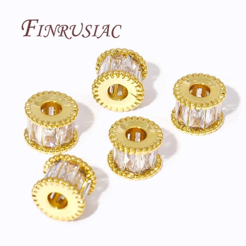 18K Gold Plated Zircon Crystal Spacer Beads – DIY Jewelry Jewelry Spacer Beads P3