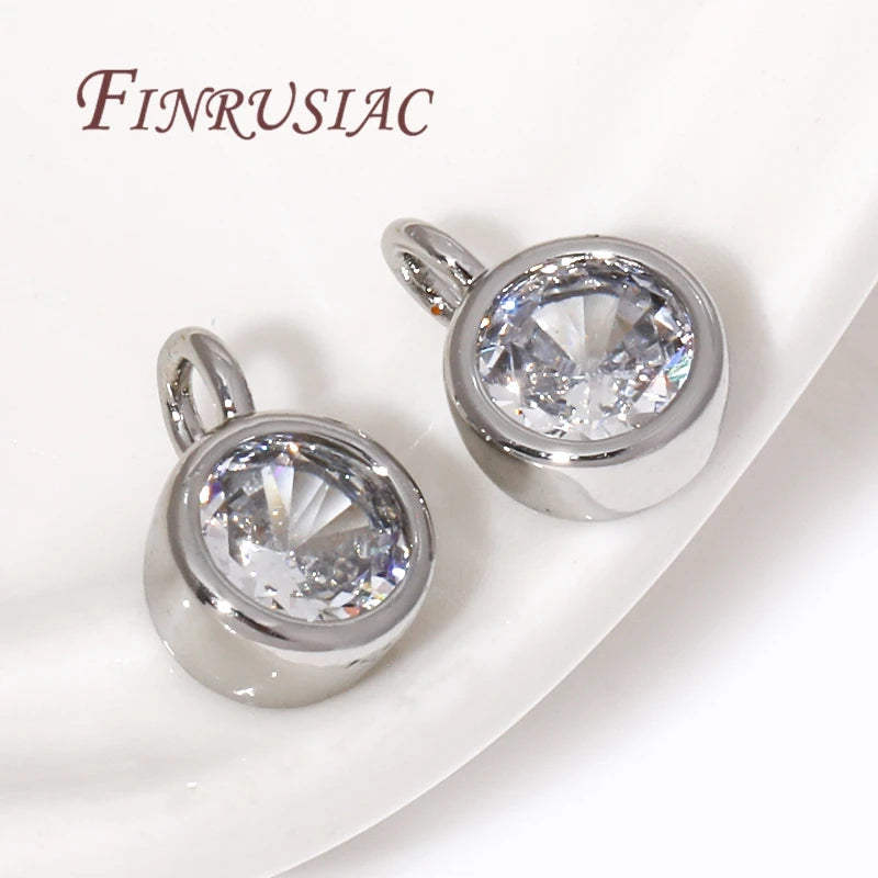 18K Gold Plated Rhinestone Round Charm Pendant – DIY Jewelry Jewelry Charm Pendant P3