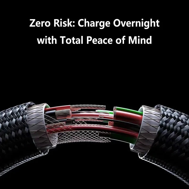 120W USB-A to USB-C Fast Charging Cable 6A LED Nylon Braid USB Charging Cable P3