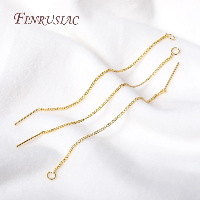 18K Gold Plated Brass Ear Thread Earwire 85mm | DIY Tassel Earring Findings P3