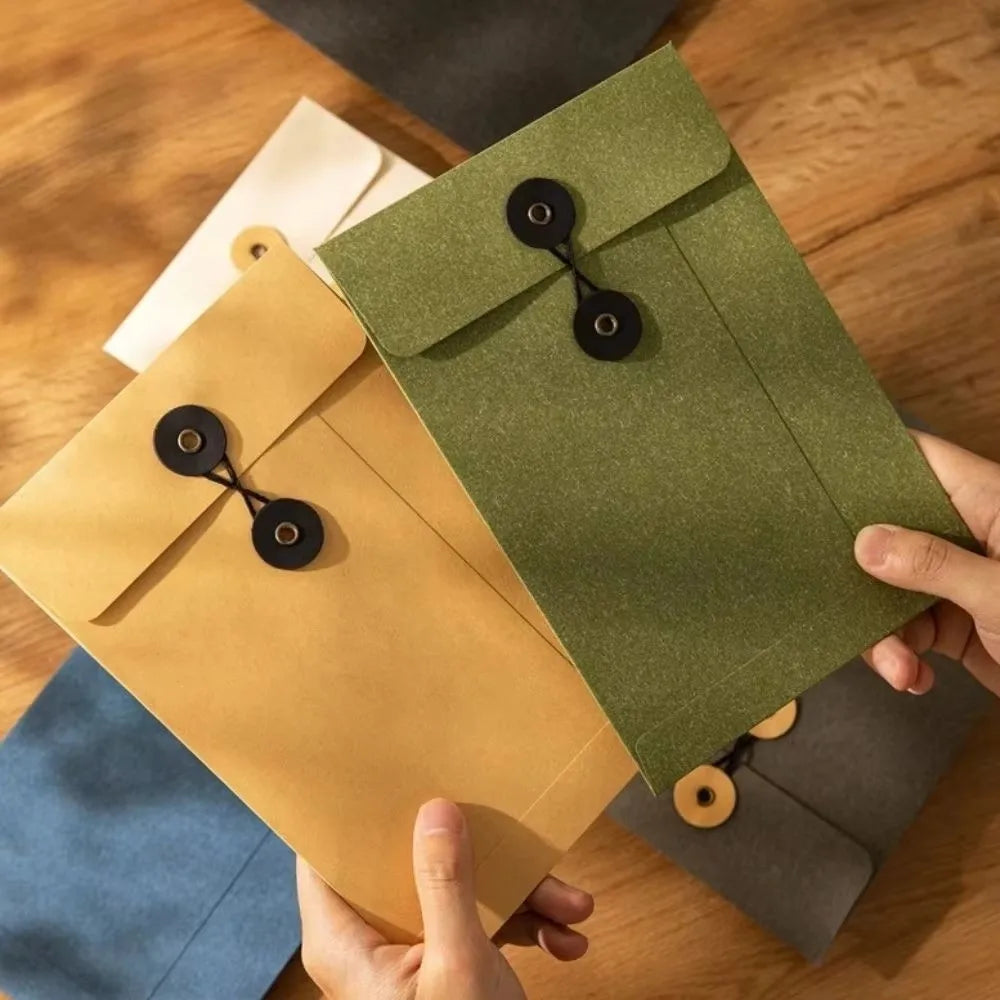 A5 Kraft Paper Envelopes String Tie Closure – Vintage Style Kraft Paper Envelopes P3