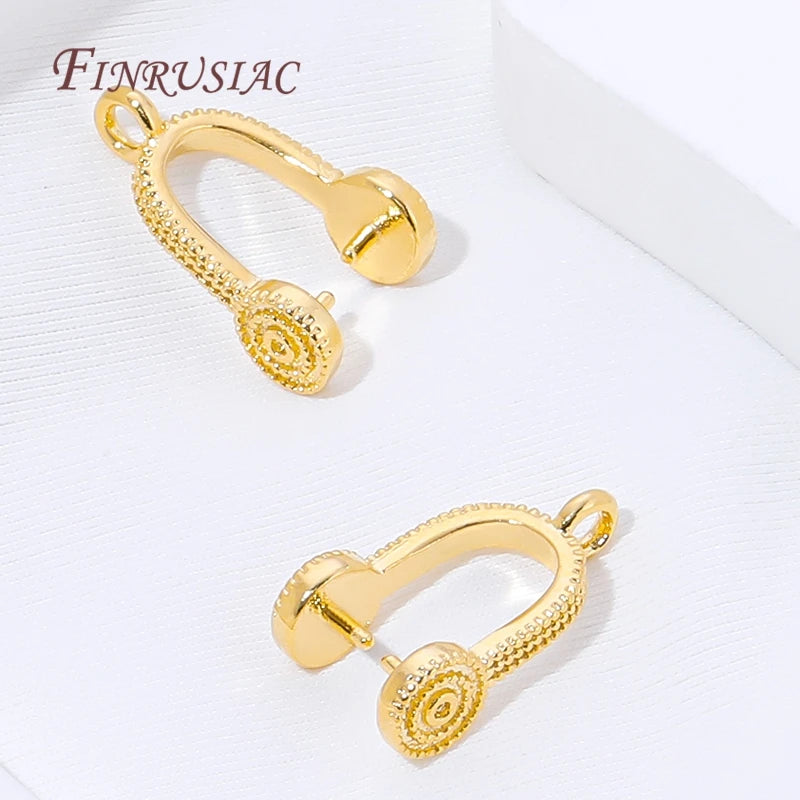 18K Gold Plated Brass Pinch Bails – Concentric Circle Pendant Clips Jewelry Findings P3