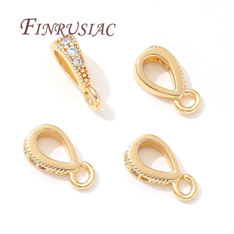14K Gold Plated Brass Pendant Bails Open Ring DIY Jewelry Findings Jewelry Findings P3