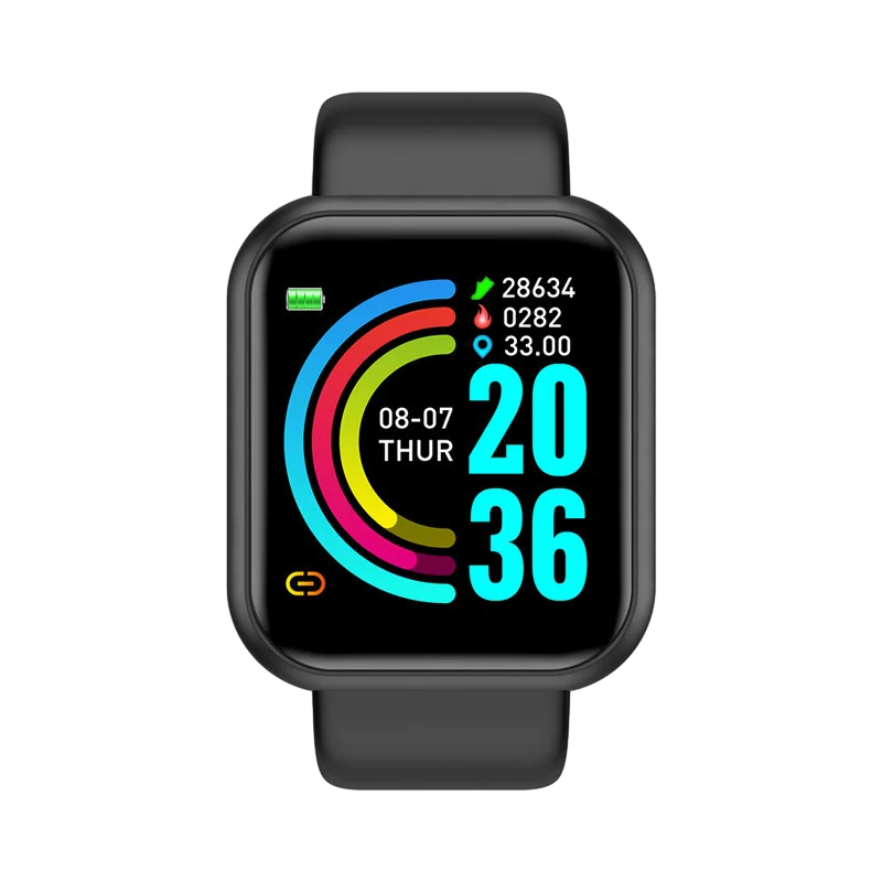 CHAOGENB Y68 Smart Fitness Watch | Heart Rate, Steps & Music Smart Fitness Watch P3 black