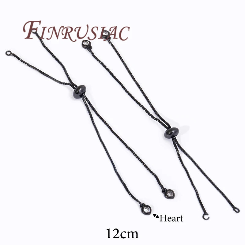 18K Gold Plated Slider Extender Chain Bracelet | 6cm & 12cm Jewelry Making Chain P3 Black Plated 3 pieces