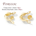 100pcs 18K Gold Plated Crimp Beads & Connector Clasps – DIY Jewelry Jewelry Making Findings P3 14K Real Gold Plated