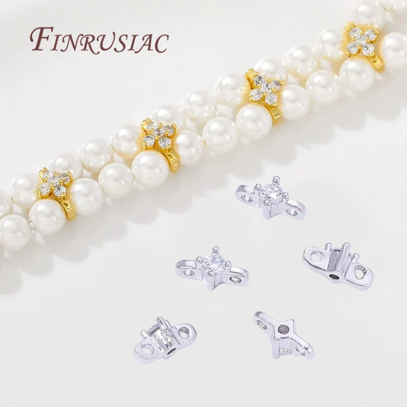 18K Gold Plated Spacer Bars – Brass Zircon DIY Jewelry Findings Jewelry Spacer Bars P3