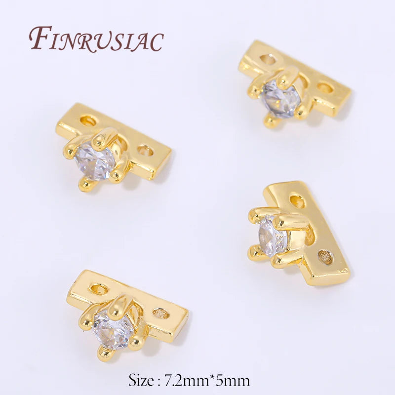 18K Gold Plated Brass Spacer Bars with Zircon | DIY Jewelry Jewelry Spacer Bars P3 18K Gold Plated 5 pieces