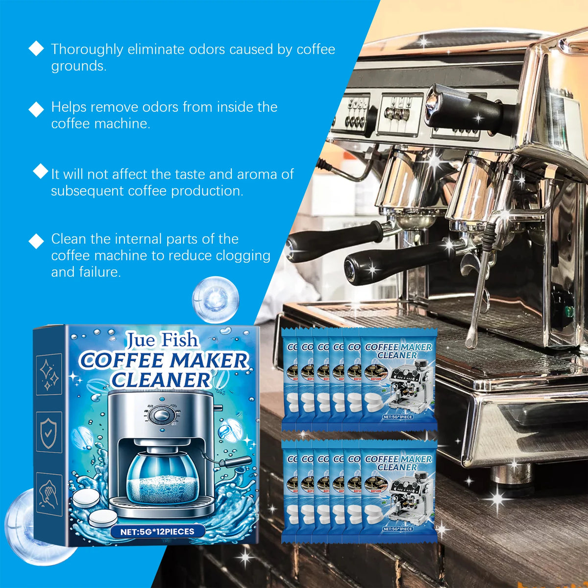 Coffee Maker Cleaning Tablets – Descaling 12/24/36 Pack Appliance Cleaning Tablets P3