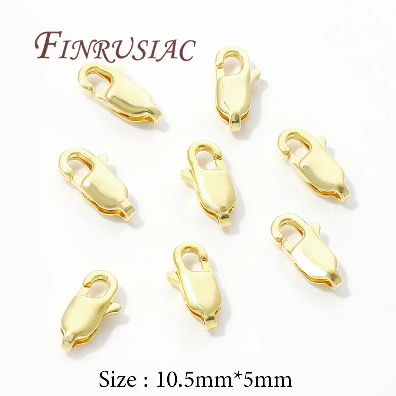 18K Gold Plated Lobster Clasp – DIY Jewelry Findings & Fasteners Jewelry Clasp Finding P3 18K Real Gold Plated 20 Pieces