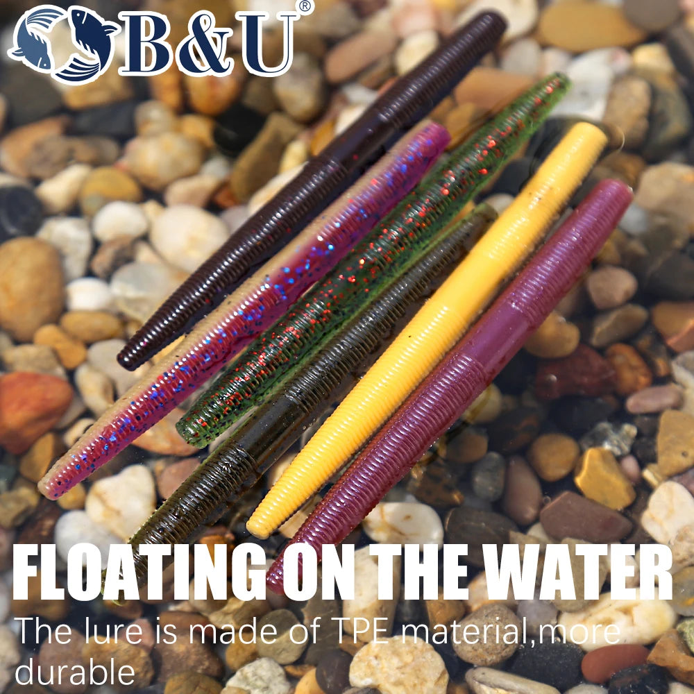 B&U Floating Senko Worms – Soft Plastic Bass Fishing Lure Soft Plastic Lure P3