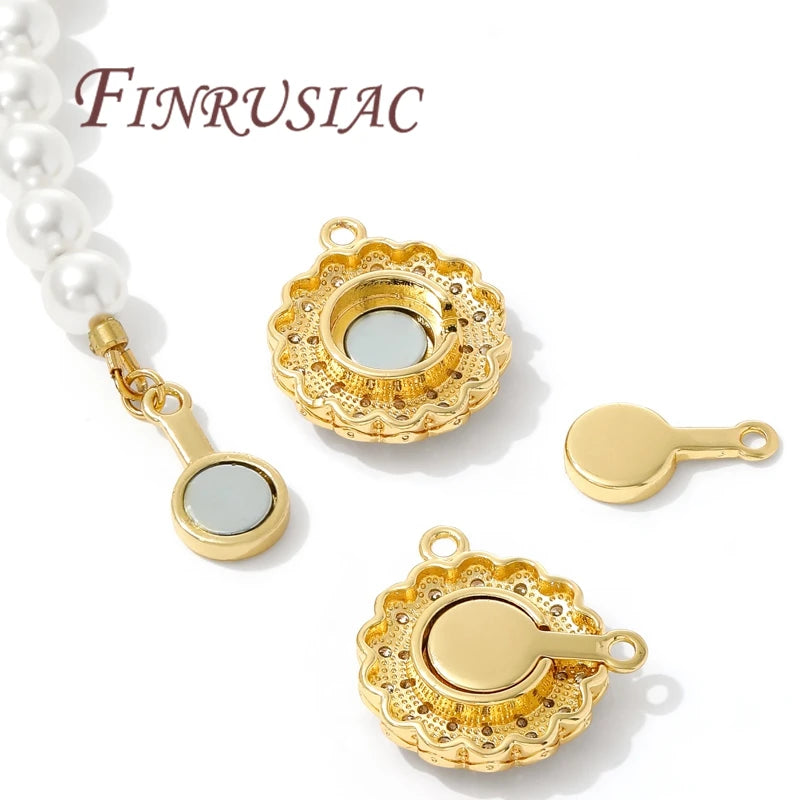 18K Gold Plated Magnetic Clasps – Bracelet DIY Connectors Magnetic Jewelry Clasp P3