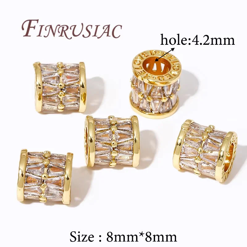 18K Gold Plated Zircon Crystal Spacer Beads – DIY Jewelry Jewelry Spacer Beads P3 18K Real Gold Plated 1 piece