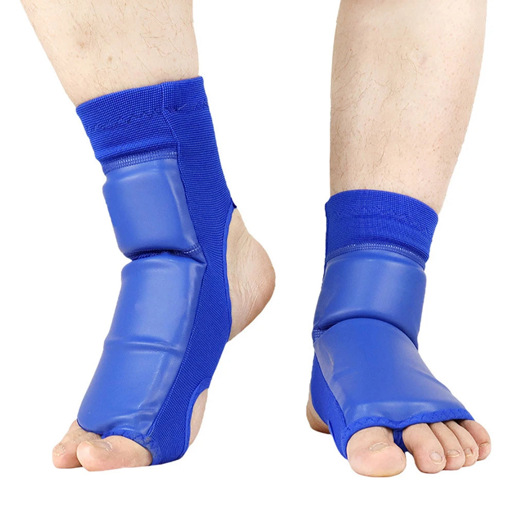 Karate Taekwondo Foot Guard – Instep & Ankle Protector Martial Arts Foot Guard P3 Blue XL