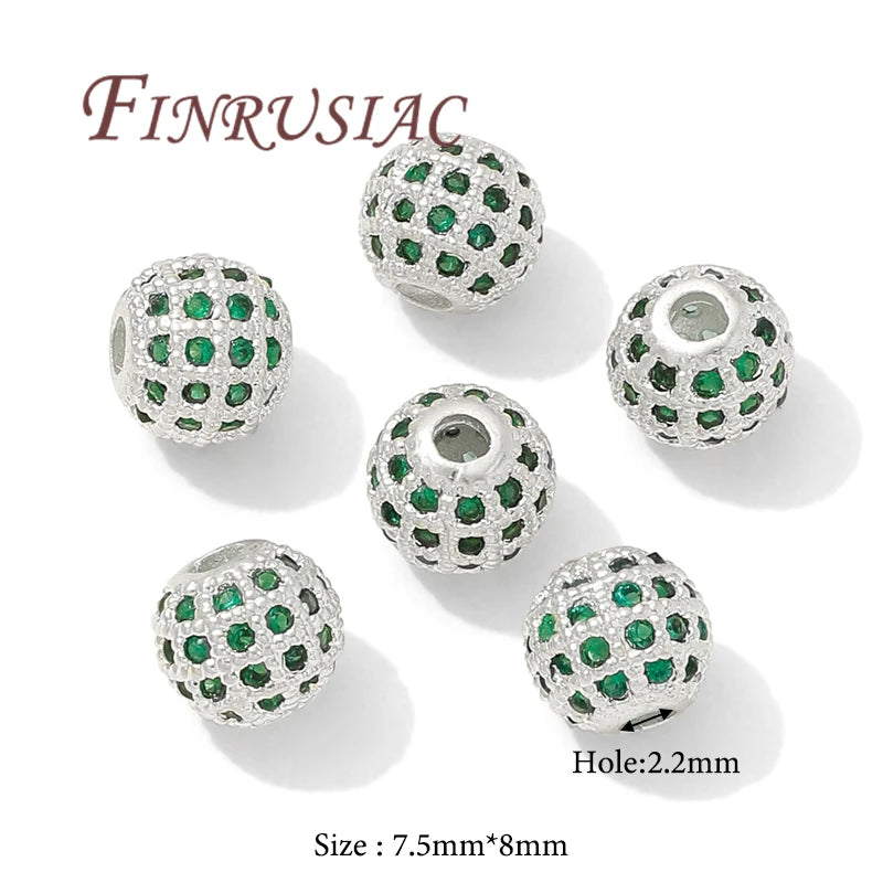 18K Gold Plated Zircon Spacer Beads – Brass DIY Jewelry Making Jewelry Spacer Beads P3 Silver Plated 4 pieces