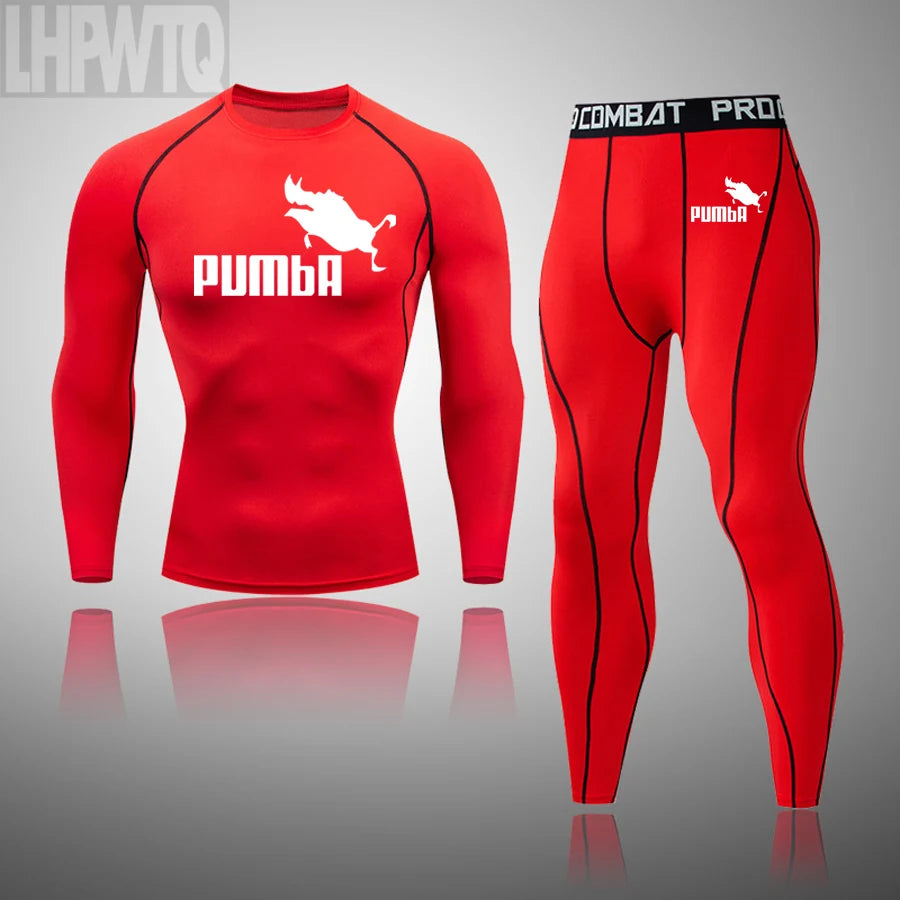 Men's Winter Thermal Compression Set – Gym Running Tracksuit Compression Tracksuit Set P3 2-piece set L