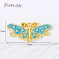 18K Gold Plated Blue Enamel Butterfly Connector Charm | DIY Jewelry Jewelry Connector Charm P3 18K Gold Plated 6 pieces