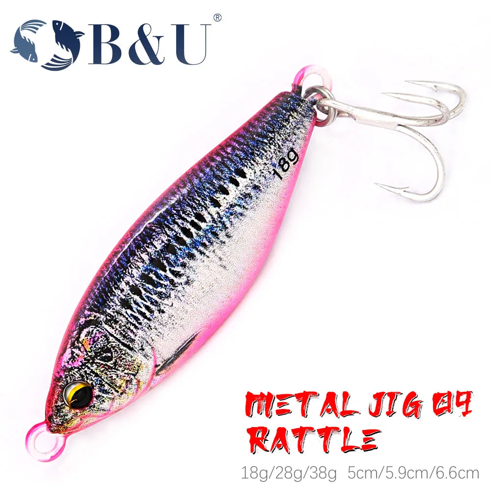 B&U Metal Jig Spoon Lure – 3D Eye Laser Sinking Spinner Bait Metal Jig Lure P3