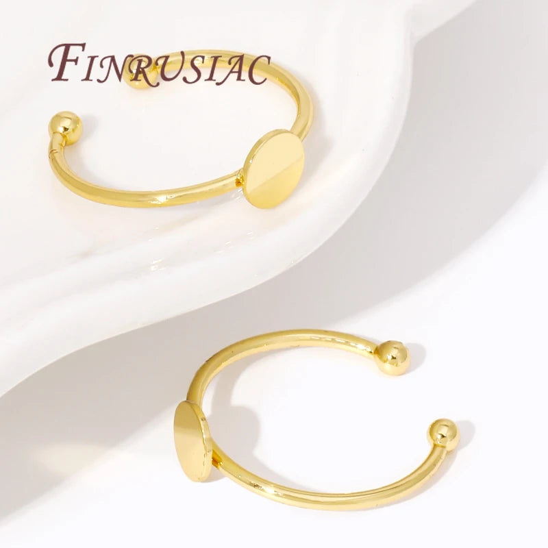 18K Gold Plated Adjustable Ring Blank Bezel – DIY Jewelry Ring Blank Settings P3