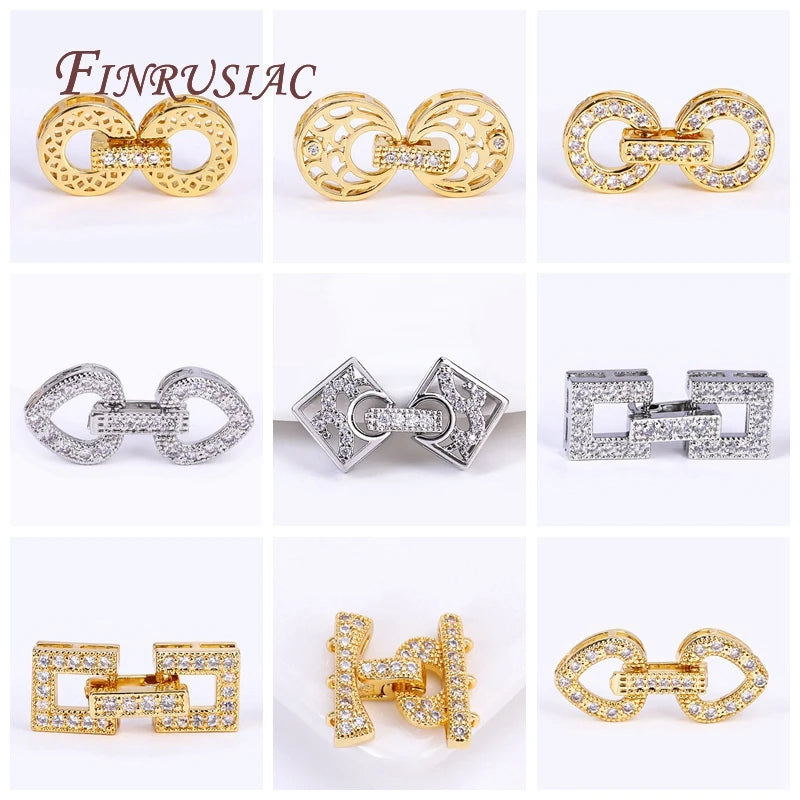 18K Gold Plated Zircon Clasp Connector Beads | DIY Jewelry Jewelry Clasp Findings P3