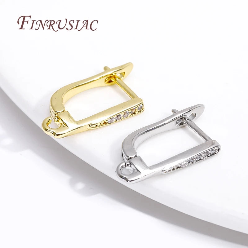 18K Gold Plated French Zircon Earring Hooks – DIY Findings Earring Hook Findings P3
