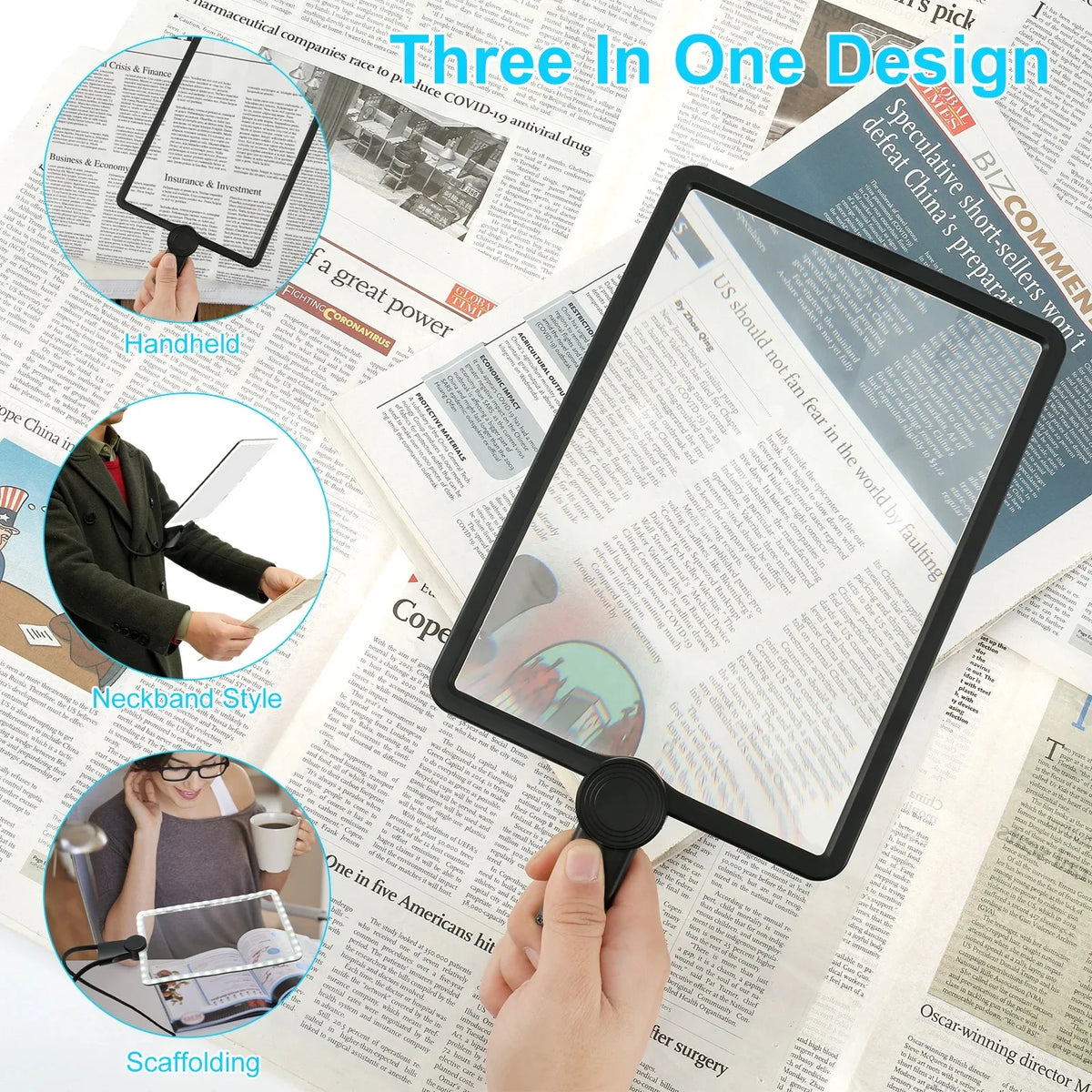 Hands-Free 5X LED Neck Magnifier | Dimmable, 3-in-1 LED Neck Magnifier P3