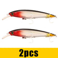 B&U Saltwater Floating Minnow Lure Set – Jerkbait Hard Bait Saltwater Fishing Lure P3 red black 2pcs 12cm-21.6g