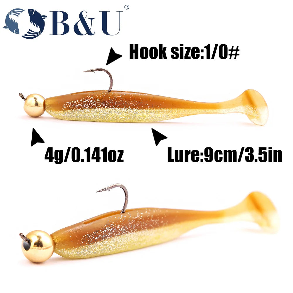 B&U 5pc Micro Jig Head Hooks 0.5g–4g | Soft Worm Fishing Jig Head Hooks P3