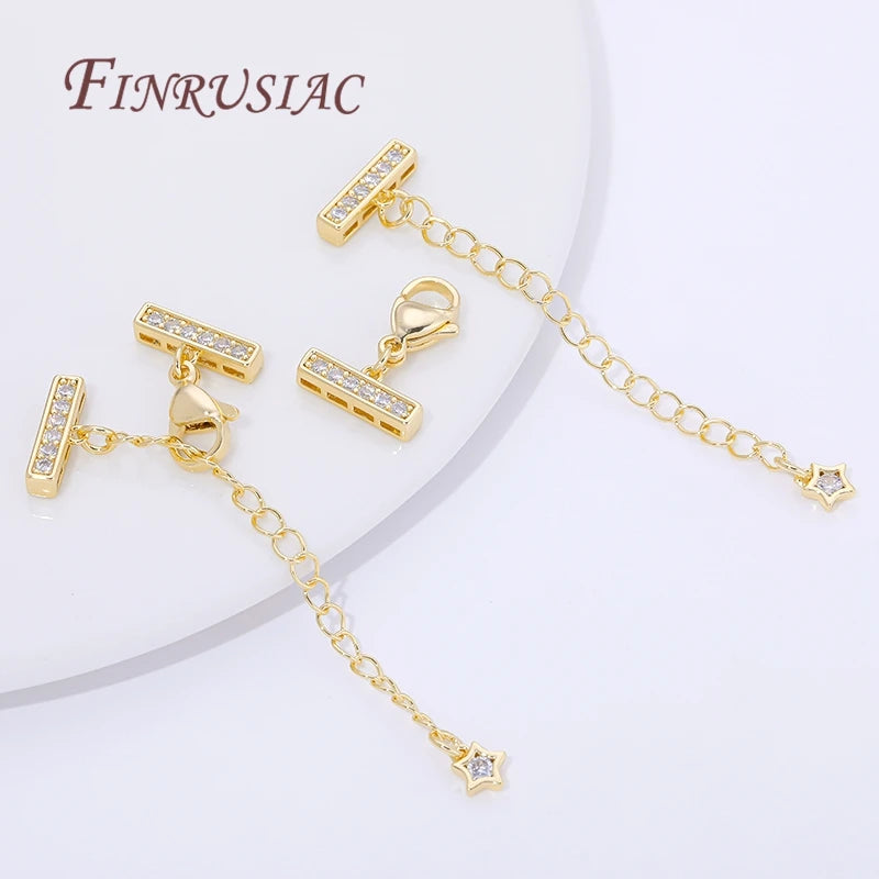 18K Gold Plated 3-Row Pearl Necklace Connector & Extension Chain Jewelry Finding P3
