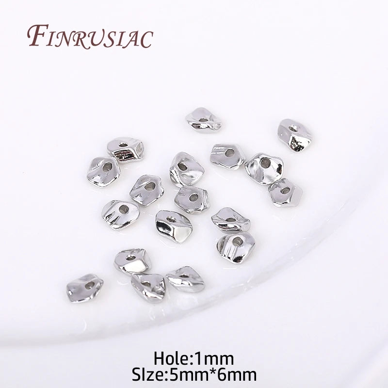 18K Gold Plated Irregular Spacer Beads – DIY Jewelry Making Jewelry Spacer Beads P3 Rhodium Plated 20 Pieces