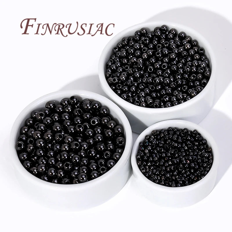 18K Black Gold Round Seamless Spacer Beads 2mm 3mm 4mm – DIY Jewelry Spacer Beads P3