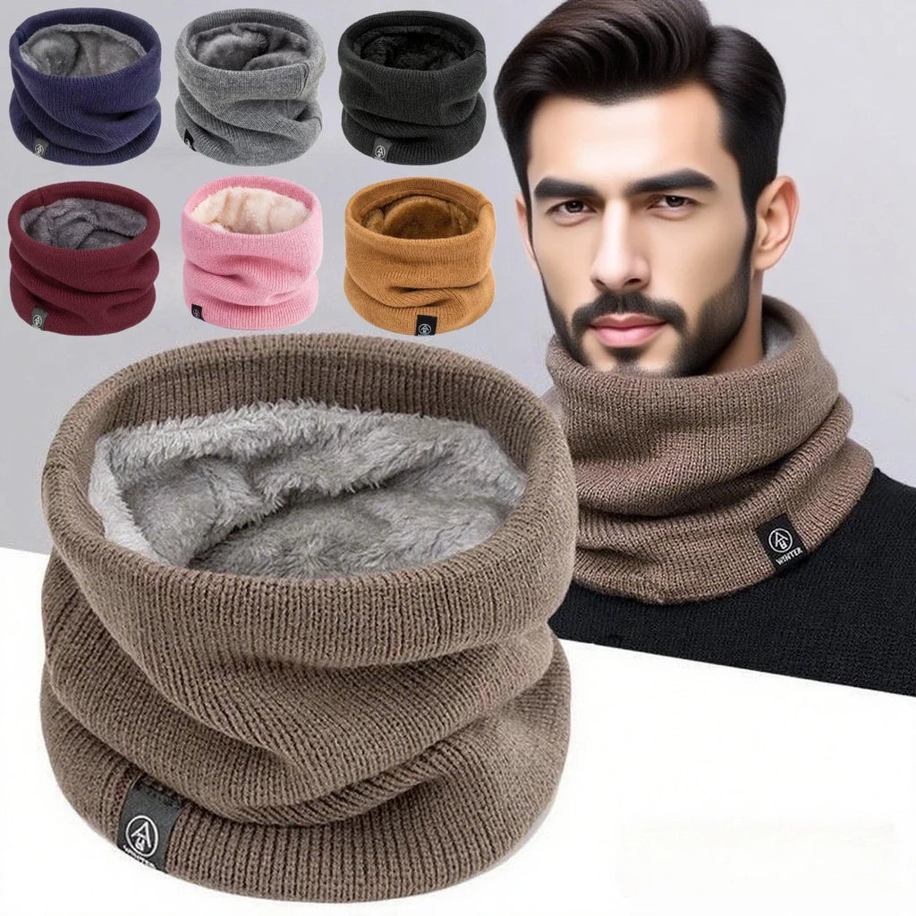 Winter Knitted Plush Neck Scarf – Unisex Face Mask Gaiter Knitted Neck Scarf P3