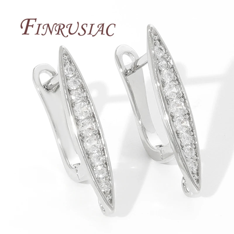 18K Gold Plated CZ Huggie Hoop Earring Findings – DIY Clasps Earring Findings P3