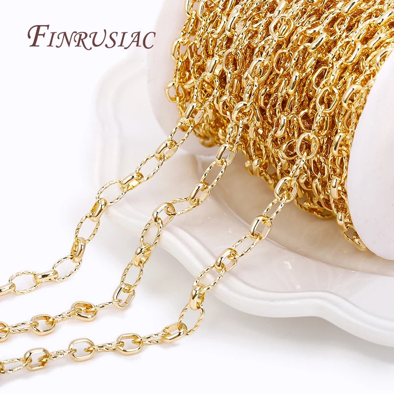 14K Gold Plated Brass Chain – DIY Necklace Jewelry Making DIY Jewelry Chain P3