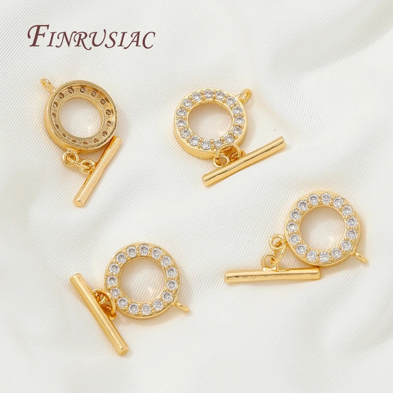 18K Gold Plated Toggle Clasp – Brass Zircon OT DIY Jewelry Jewelry Toggle Clasp P3