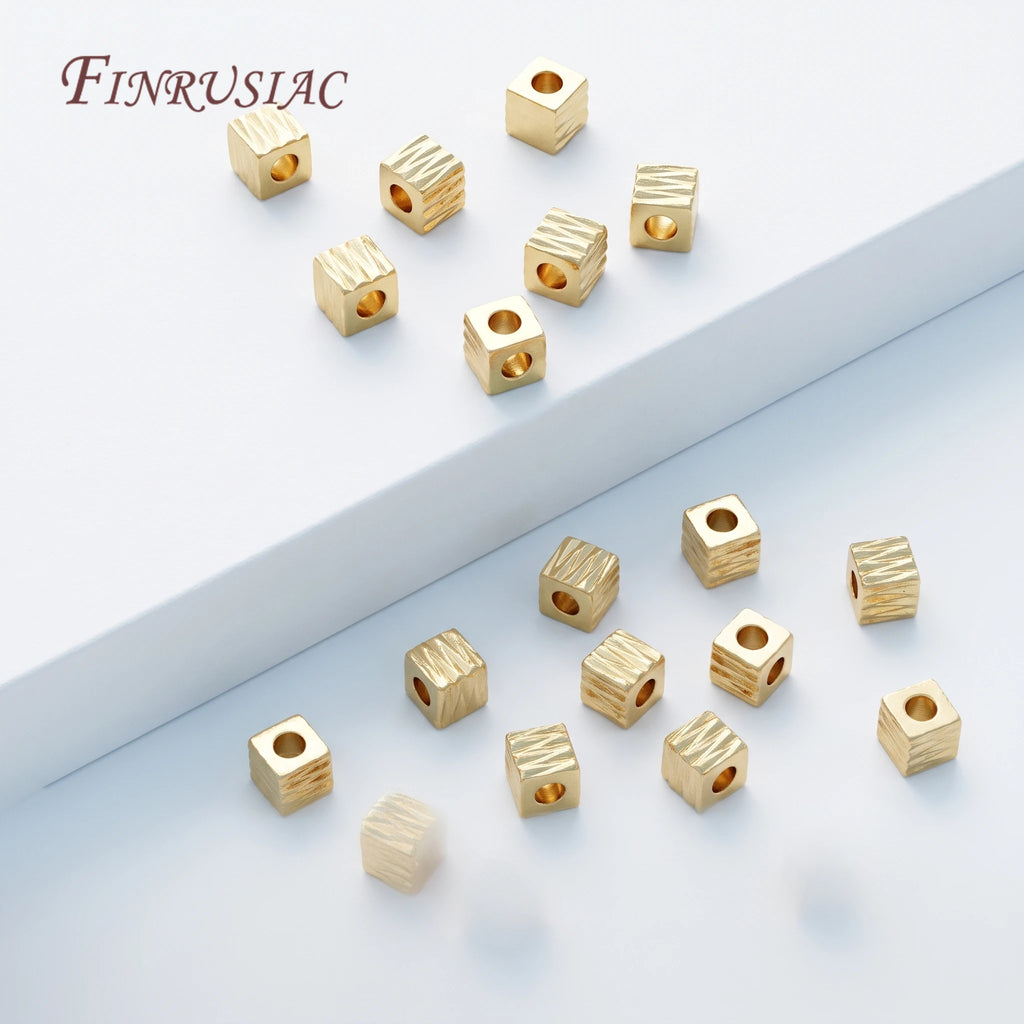 18K Gold Plated Cube Spacer Beads – DIY Jewelry Making Jewelry Spacer Beads P3