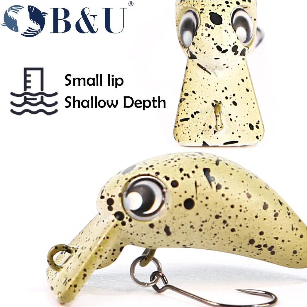 B&U Micro Slow Sinking Crankbait – Trout & Perch Lure Fishing Crankbait Lure P3