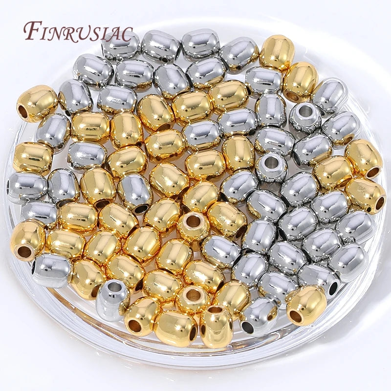 18K Gold Plated Oval Spacer Beads | DIY Jewelry Making 10/20/30Pcs Jewelry Spacer Beads P3