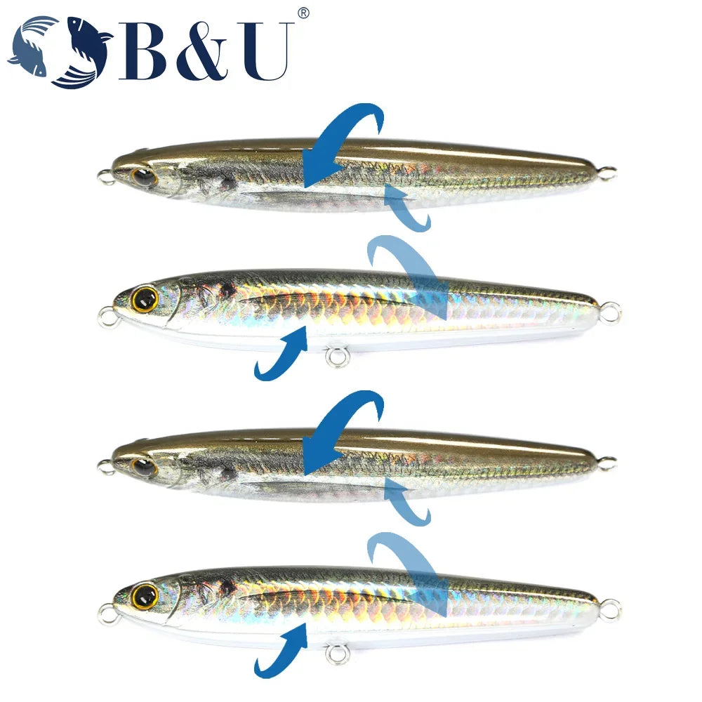 B&U Sinking Pencil Fishing Lure – Swimbait Wobbler Jerkbait Sinking Pencil Lure P3