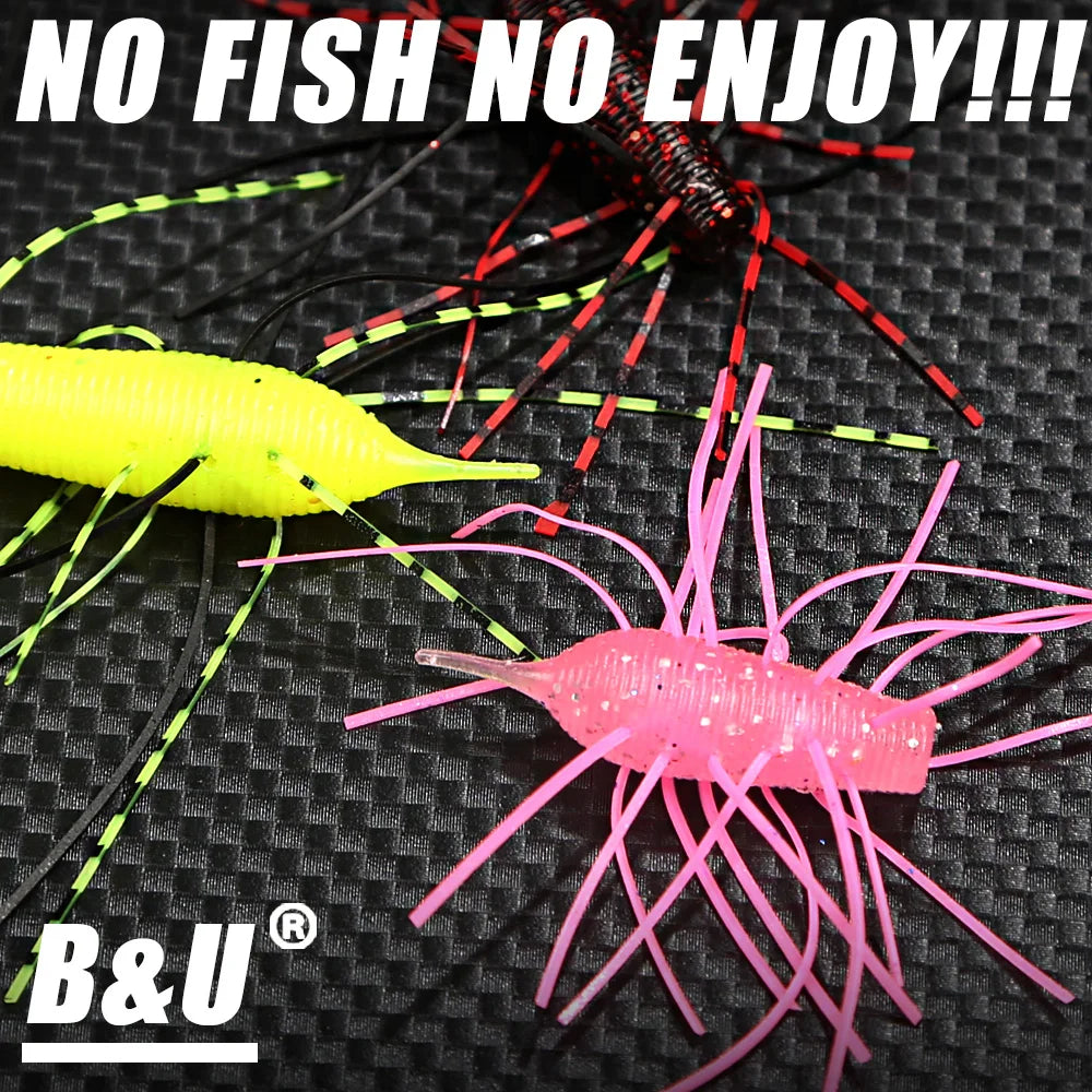 B&U Multi-Tentacle Silicone Soft Lures 4/5pc – Bass Trout Bait Soft Fishing Lures P3